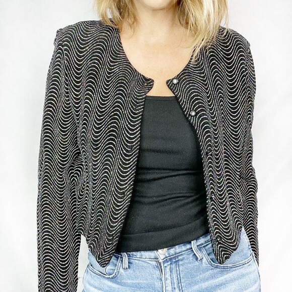 VINTAGE Glitter Cropped Jacket - Picture 1 of 2